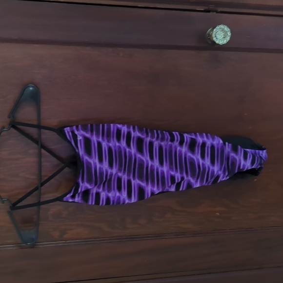 Nike Black & Purple One Piece Swimsuit Size 10 - Picture 1 of 9